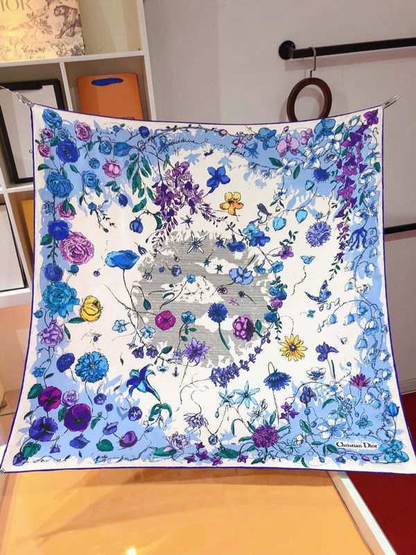 Dior silk scarf 90X90cm E44 (5)